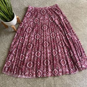 Patterned Lined Midi Skirt Size XL